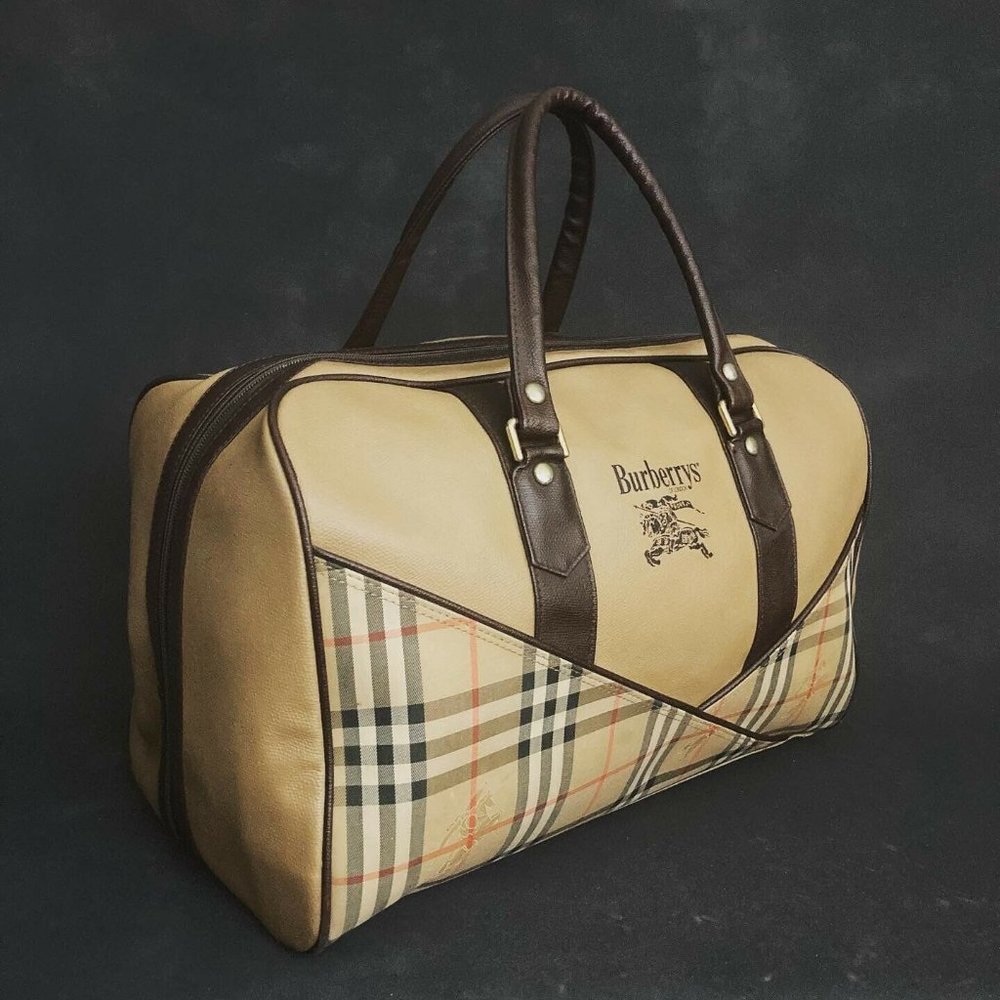 Rare Burberry Nova Check Haymarket Duffel Bag - Picture 3 of 6